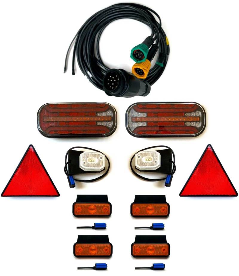 MelTruck® Anhängerbeleuchtung SET LED Rückleuchten LAUFBLINKER 12V 24V 7,7m 13PIN Anhänger von MelTruck