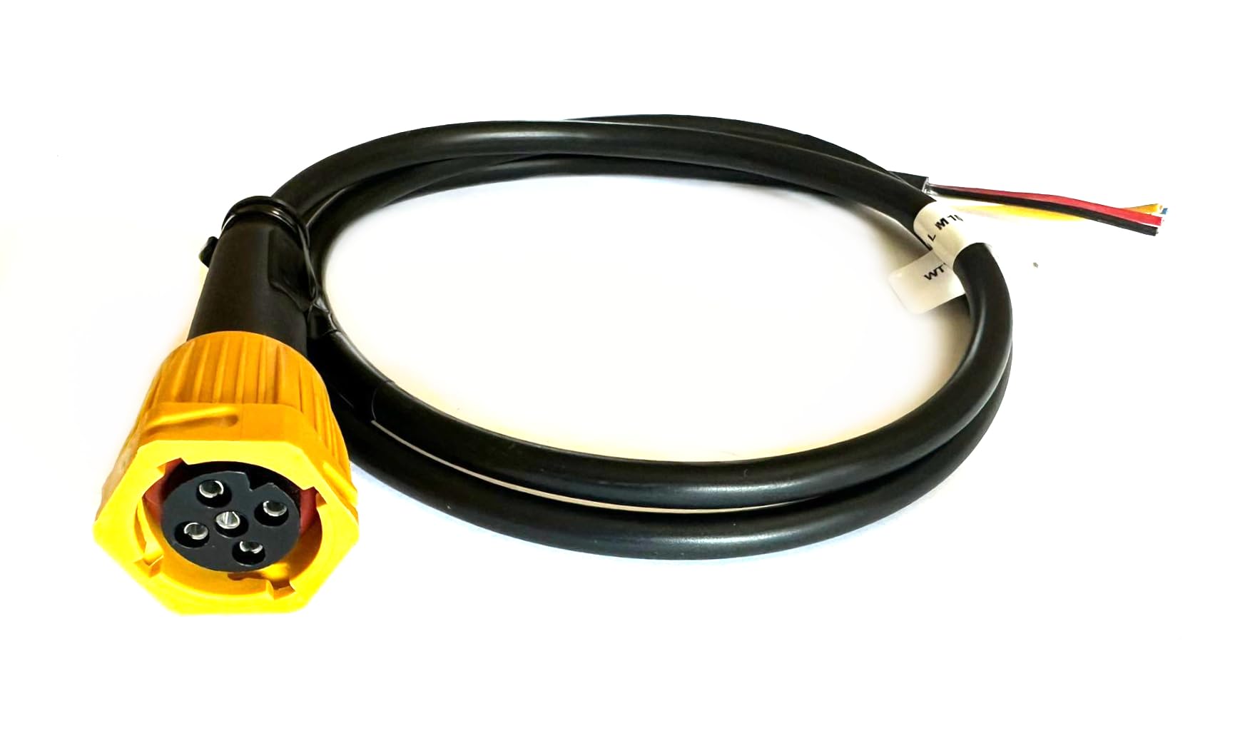 MelTruck® Bajonettstecker 5 polig Verbinder gelb Kabel 1m f. Anhänger Rückleuchten Stecker von MelTruck