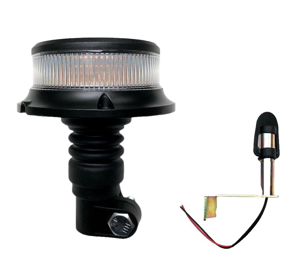 MelTruck® Orange Rundumleuchte 18 LEDs 3x Blitzmuster 12V24V E9 ECE R65 R10 m. Aufsteckrohr L von MelTruck