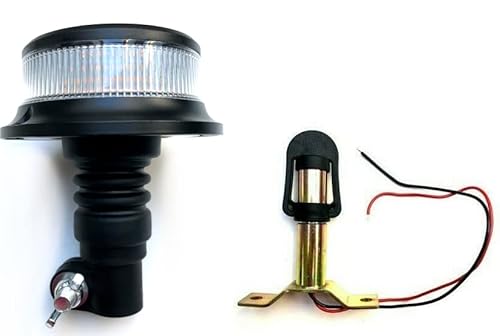 MelTruck® Orange weiß 18 LED Rundumleuchte Warnlicht 12/24V E9 3x Blitzmuster ECE R65 R10 (Aufsteckror T) von MelTruck