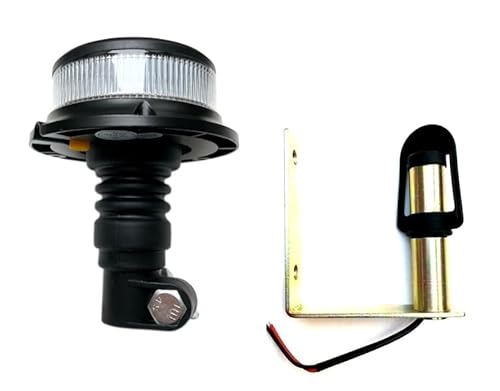 MelTruck® Orange weiß 18 LED Rundumleuchte Warnlicht 12/24V E9 3x Blitzmuster ECE R65 R10 (Aufsteckror U) von MelTruck