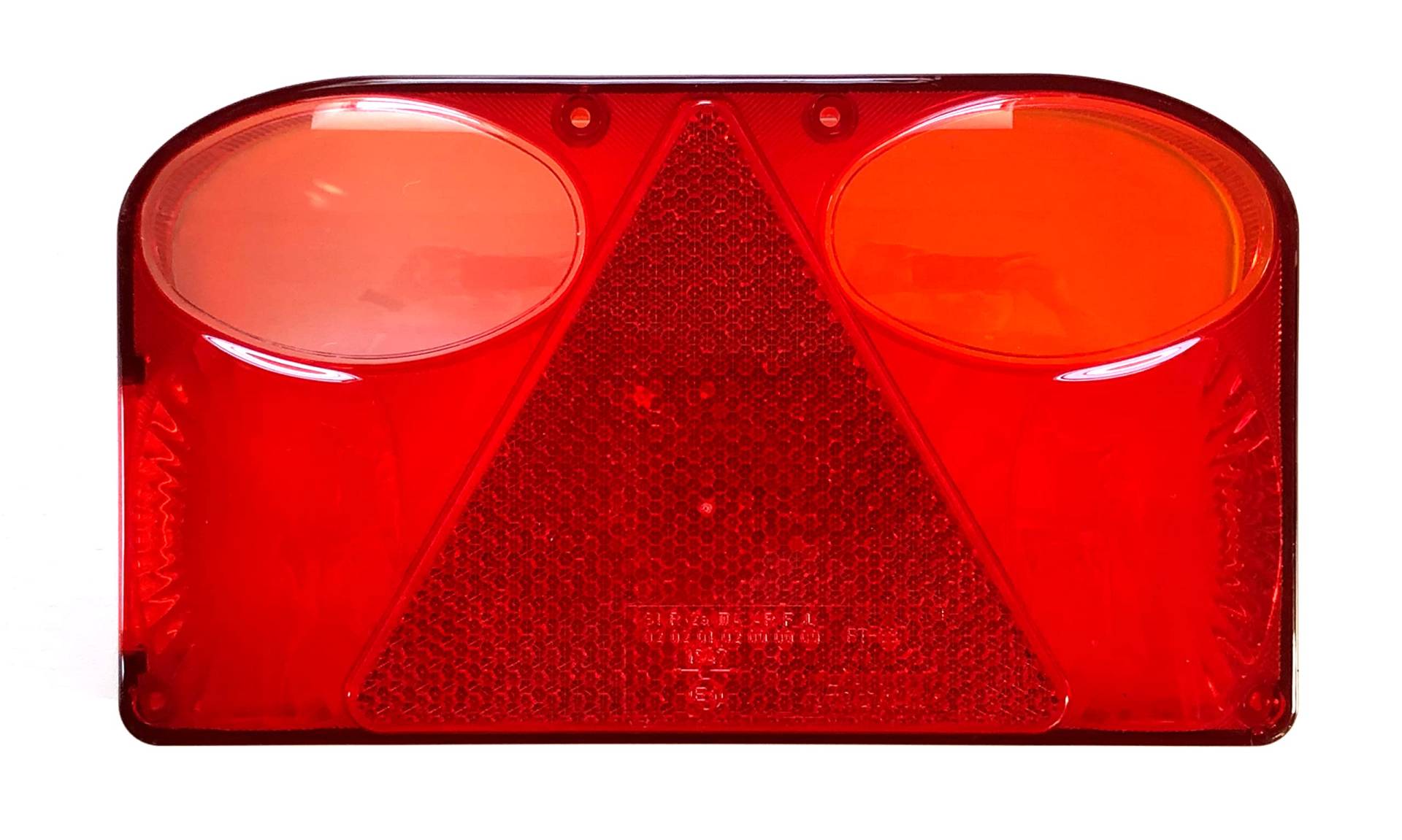 MelTruck® Rechte Lichtscheibe Heckleuchte Rückleuchte mit Reflektordreieck Ersatzglas Rücklicht 238mm x 138mm von MelTruck