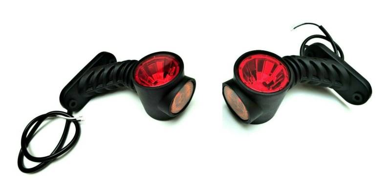 MelTruck 2x LED Umrissleuchte Begrenzungsleuchte E9 für LKW PKW Anhänger Rechts+Links (lange 125 mm) von MelTruck