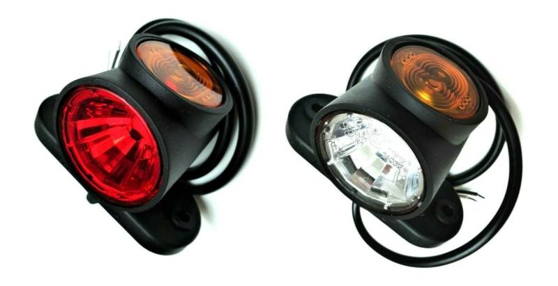 MelTruck 2x LED Begrenzungsleuchte Umrissleuchte kurz Ausleger 12V 24V für LKW PKW Anhänger (lange 64 mm) von MelTruck