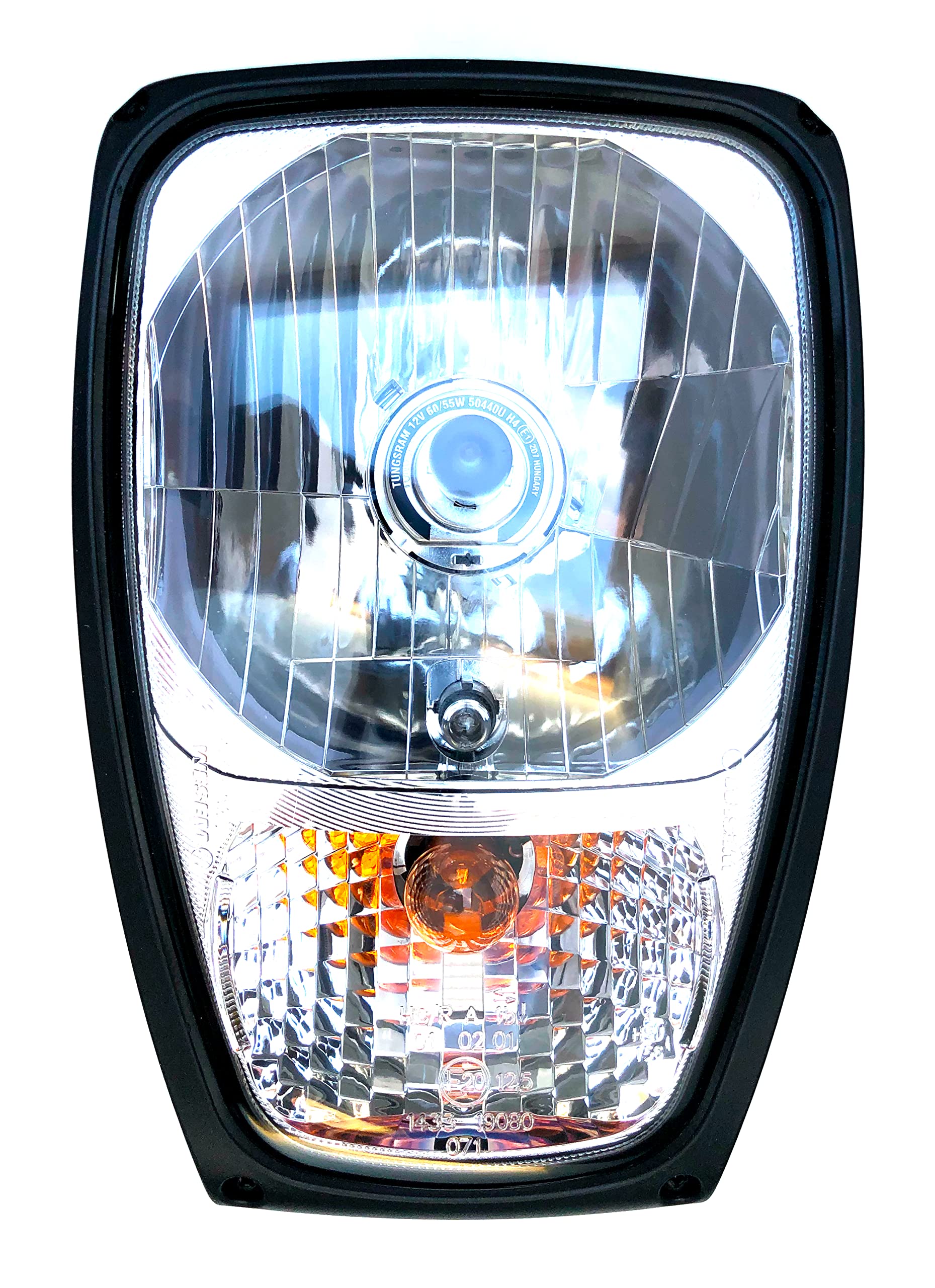 MelTruck H4 Hauptscheinwerfer mit Blinker und AMP SuperSeal Stecker und 12V Glühbirnen für Traktor Bagger MelTruck H4 Hauptscheinwerfer mit Blinker und AMP SuperSeal Stecker und 12V Glühbirnen für Traktor Bagger von MelTruck
