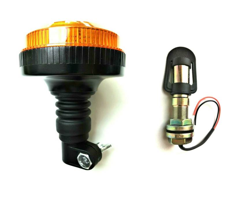MelTruck® LED Rundumleuchte mit 4 Blitzmuster mit Aufsteckrohr ECE R65 R10 E9 für LKW PKW Traktor von MelTruck