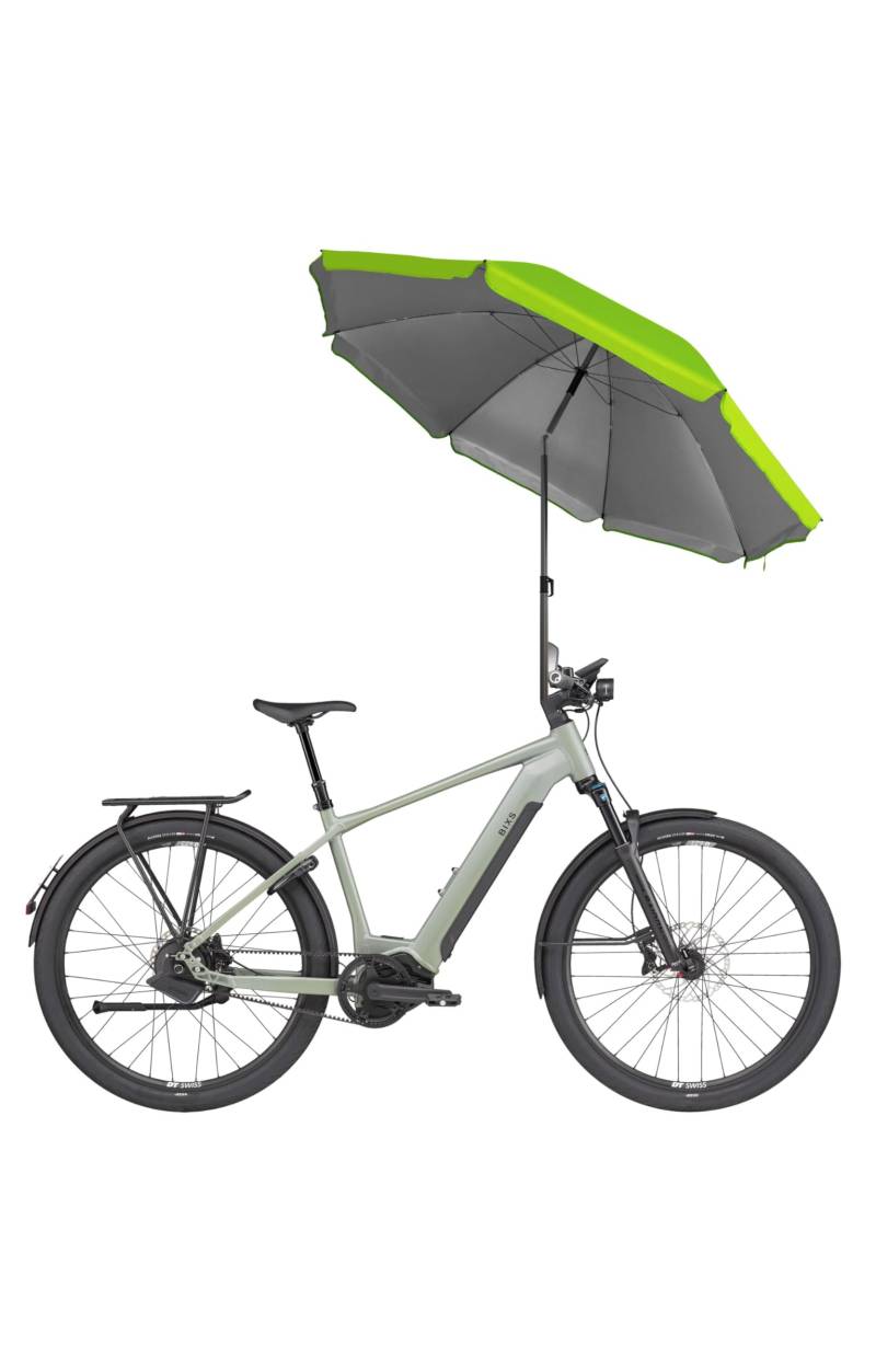Menz Fahrrad Sonnenschirm rund, Grün – praktisches Fahrradzubehör – UPF 50+ Sonnenschirm für komfortablen Sonnenschutz auf Fahrradtouren von Menz