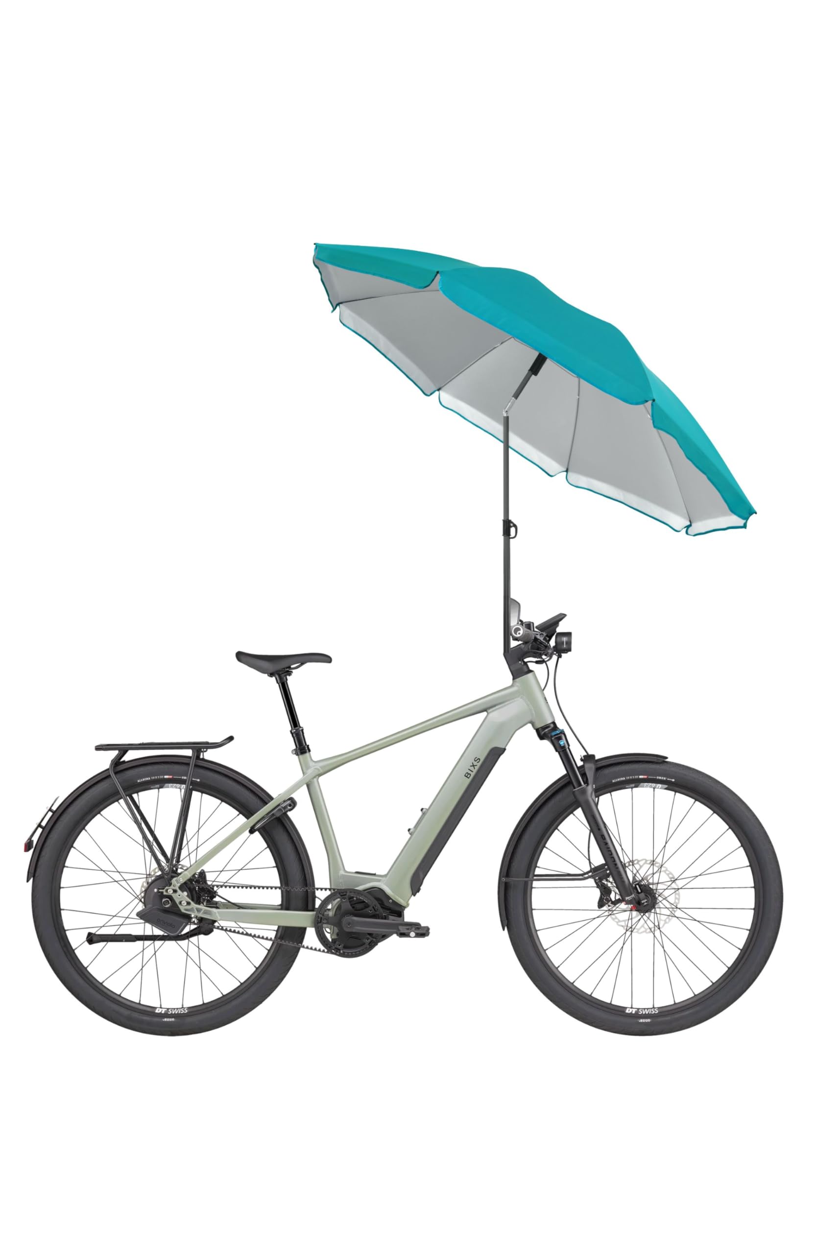 Menz Fahrrad Sonnenschirm rund, Türkis – praktisches Fahrradzubehör – UPF 50+ Sonnenschirm für komfortablen Sonnenschutz auf Fahrradtouren Menz Fahrrad Sonnenschirm rund, Türkis – praktisches Fahrradzubehör – UPF 50+ Sonnenschirm für komfortablen Sonnenschutz auf Fahrradtouren von Menz