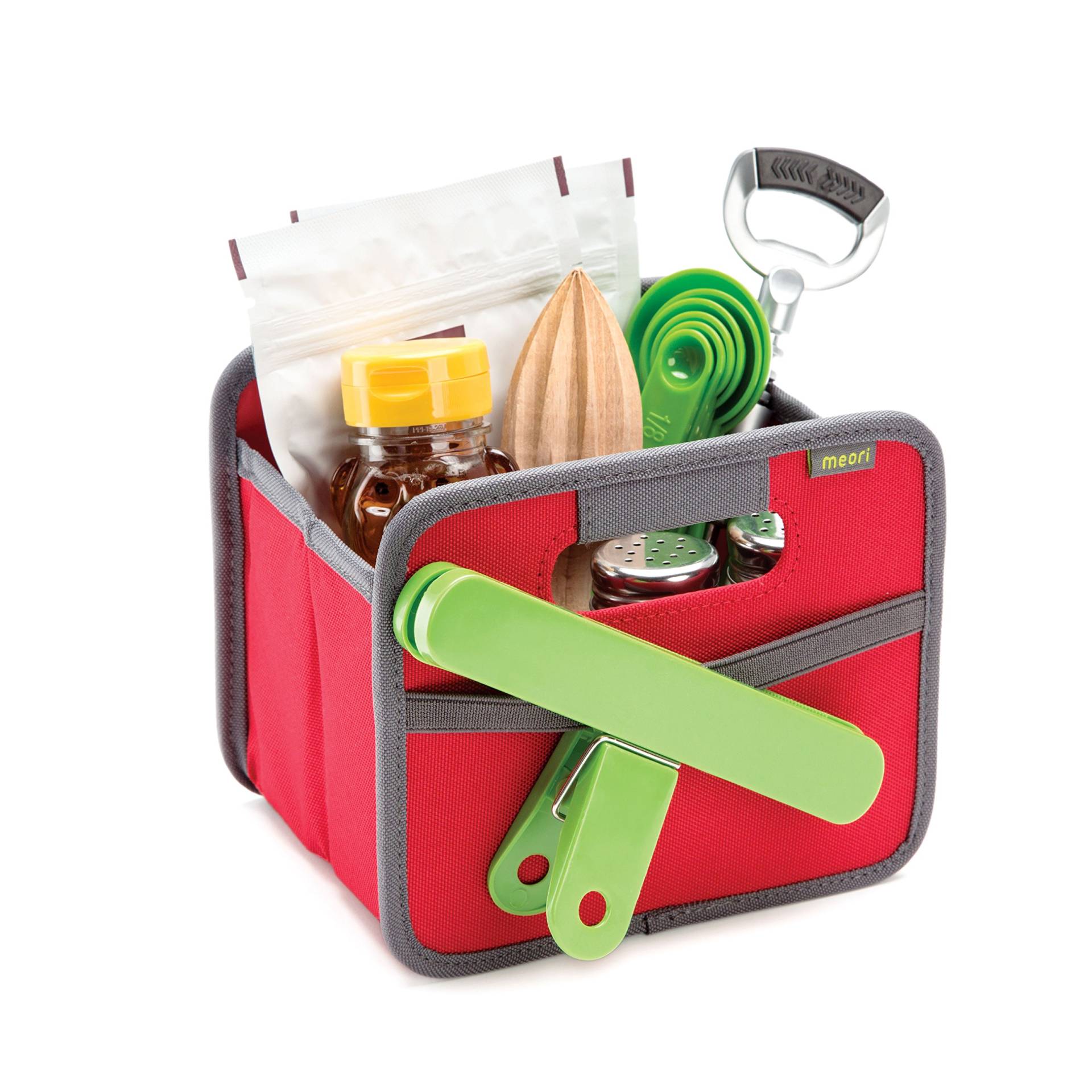 meori Faltbox Mini in Rot – Kleine Klappbox mit Griffen – Geschenkidee und Allzweck Aufbewahrungslösung - A100084 - 16,5 x 12,5 x 14 cm von meori