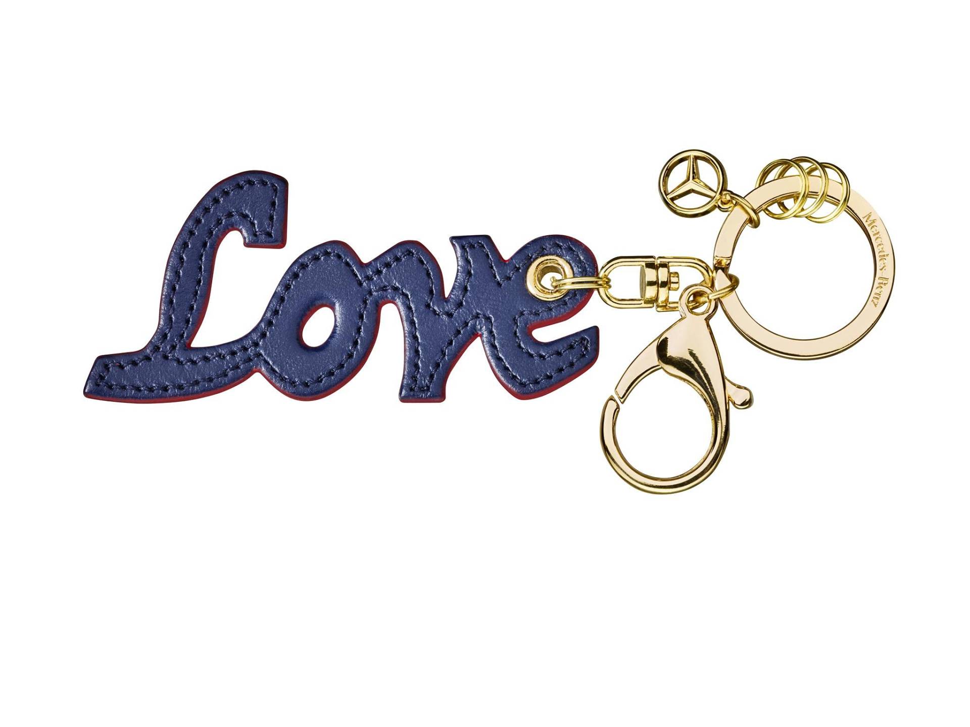 Mercedes-Benz Collection Schlüsselanhänger Love | blau/rot | Zinkdruckguss/Leder von Mercedes-Benz