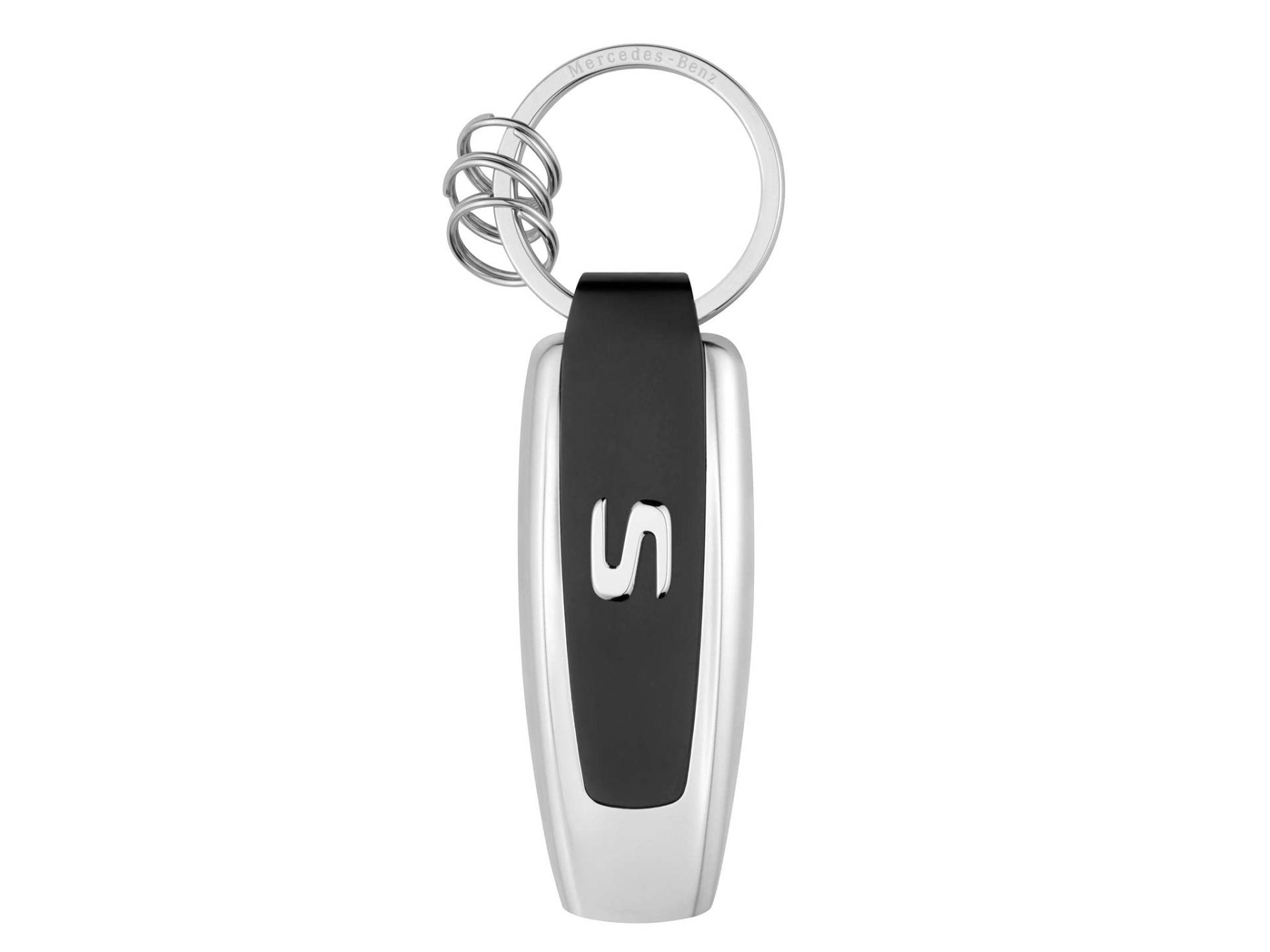 Mercedes-Benz Collection Schlüsselanhänger | Typo S-Klasse | silberfarben/schwarz | Edelstahl von Mercedes-Benz