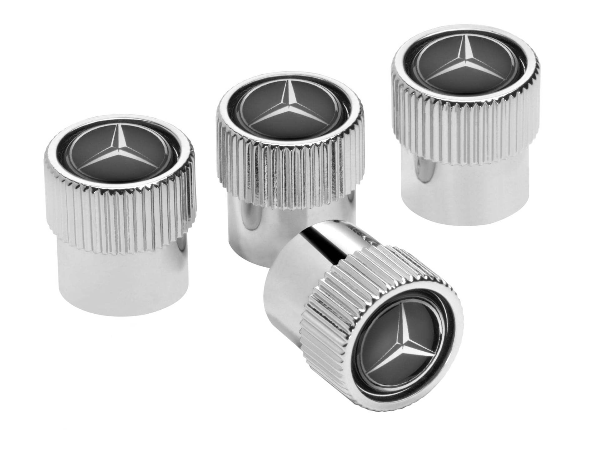 Mercedes-Benz Collection Ventilzierkappe | 4-teiliges Set | Kunststoff verchromt, schwarz von Mercedes-Benz