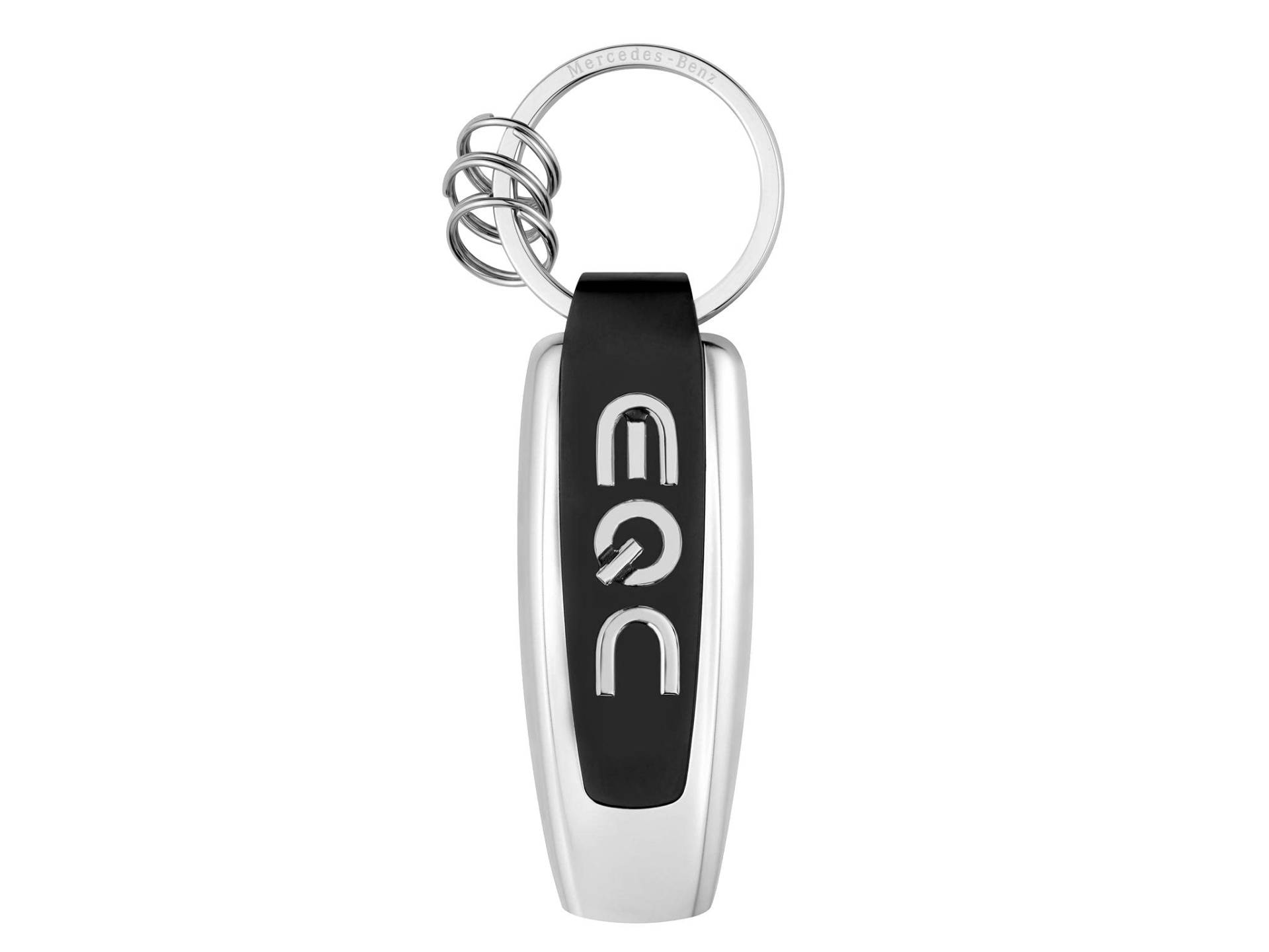 Mercedes-Benz Collection Schlüsselanhänger | Typo EQC | silberfarben/schwarz/blau | Edelstahl von Mercedes-Benz