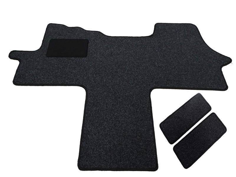 Mertex Automatte Autoteppich kompatibel mit Ducato Jumper II Boxer II 250 seit Bj. 2006 Premium anthrazit meliert 1615-P-A (schwarz, Fahrerhausteppich mit 2 Einstiegsmatten) von MERTEX