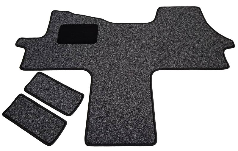 Fußmatte Fahrerhausteppich Schmutzfang Velours kompatibel mit Ducato 250, Boxer II, Jumper II ab Bj 2006 in 3 Farben SFC (grau, Fahrerhausteppich mit 2 Einstiegsmatten) von MERTEX