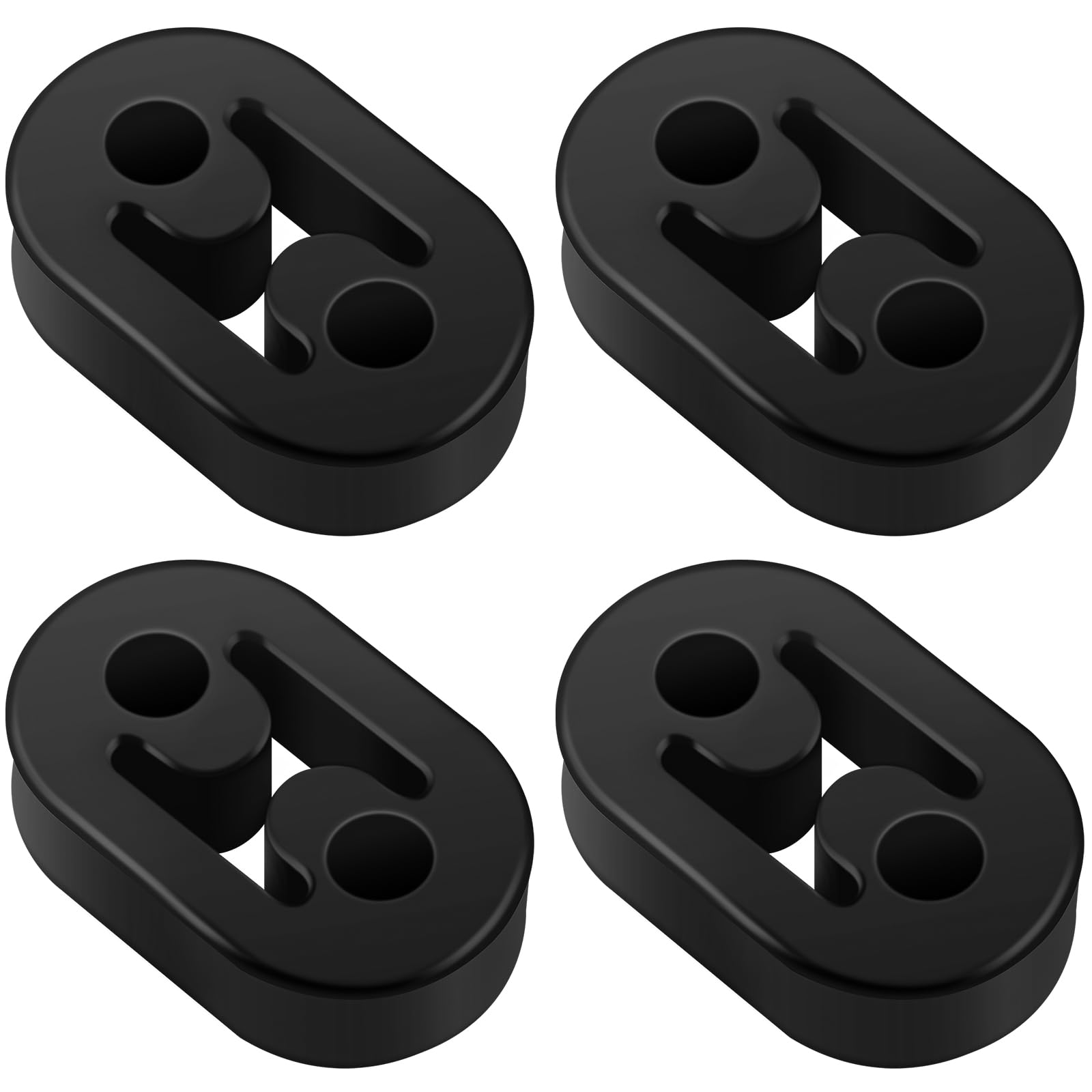 MetVot 4 Stück 2 Loch Auspuff Schalldämpfer Universal Auspuffgummi AutoSchalldämpfer Auspufthalterung Auspuffaufhänger Aus Gummi AuspuffSchalldämpfer für Auto (4Stk,2Loch) von MetVot