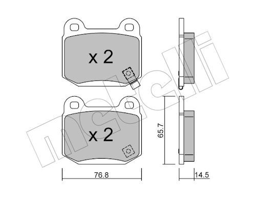 Bremsbelagsatz, Scheibenbremse Hinterachse Metelli 22-0739-0 von Metelli