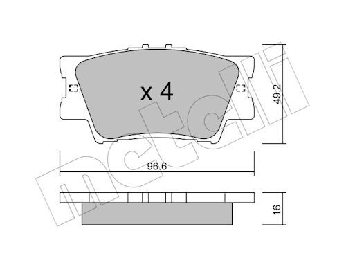 Bremsbelagsatz, Scheibenbremse Hinterachse Metelli 22-0749-0 von Metelli