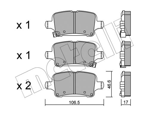 Bremsbelagsatz, Scheibenbremse Hinterachse Metelli 22-1116-0 von Metelli