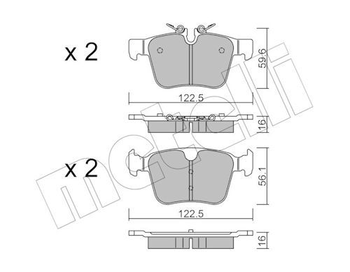 Bremsbelagsatz, Scheibenbremse Hinterachse Metelli 22-1122-0 Bremsbelagsatz, Scheibenbremse Hinterachse Metelli 22-1122-0 von Metelli