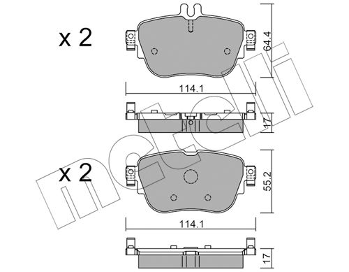 Bremsbelagsatz, Scheibenbremse Hinterachse Metelli 22-1136-0 von Metelli