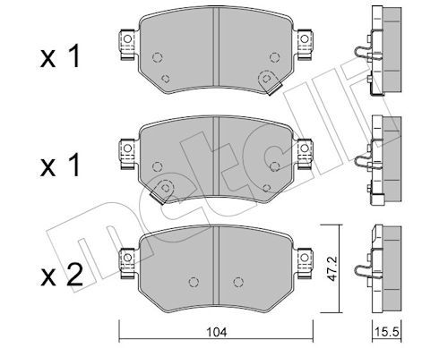 Bremsbelagsatz, Scheibenbremse Hinterachse Metelli 22-1159-0 Bremsbelagsatz, Scheibenbremse Hinterachse Metelli 22-1159-0 von Metelli