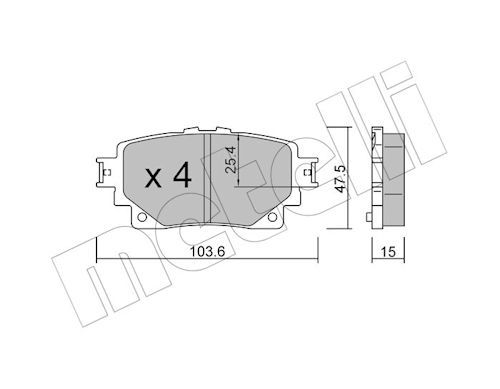 Bremsbelagsatz, Scheibenbremse Hinterachse Metelli 22-1229-0 von Metelli
