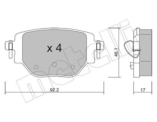 Bremsbelagsatz, Scheibenbremse Hinterachse Metelli 22-1246-0 von Metelli
