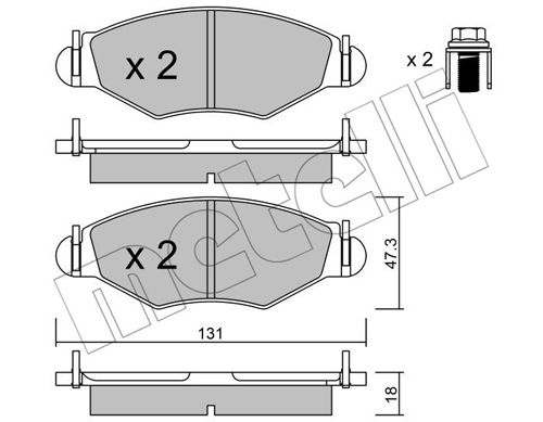 Bremsbelagsatz, Scheibenbremse Vorderachse Metelli 22-0254-0 Bremsbelagsatz, Scheibenbremse Vorderachse Metelli 22-0254-0 von Metelli