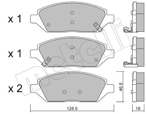 Bremsbelagsatz, Scheibenbremse Vorderachse Metelli 22-1113-0 von Metelli