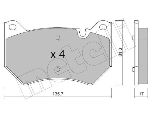 Bremsbelagsatz, Scheibenbremse Vorderachse Metelli 22-1170-0 von Metelli