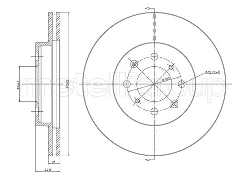 Bremsscheibe Vorderachse Metelli 23-0344C von Metelli