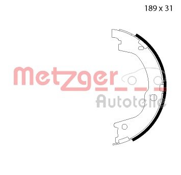 Bremsbackensatz, Feststellbremse Hinterachse beidseitig Metzger MG 127 von Metzger
