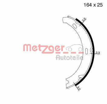 Bremsbackensatz, Feststellbremse Hinterachse beidseitig Metzger MG 813 von Metzger