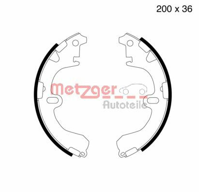 Bremsbackensatz Hinterachse Metzger MG 505 von Metzger