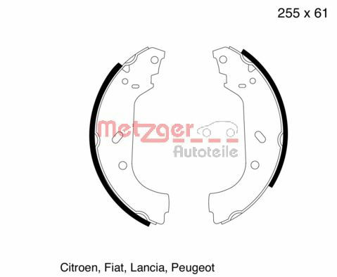 Bremsbackensatz Hinterachse Metzger MG 600 von Metzger