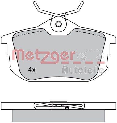 Bremsbelagsatz, Scheibenbremse Hinterachse Metzger 1170021 von Metzger