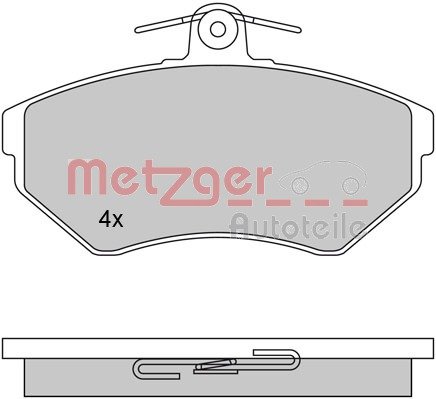 Bremsbelagsatz, Scheibenbremse Vorderachse Metzger 1170061 von Metzger