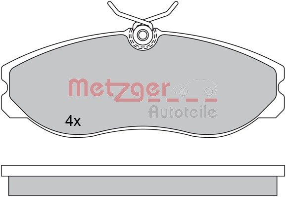 Bremsbelagsatz, Scheibenbremse Vorderachse Metzger 1170451 von Metzger