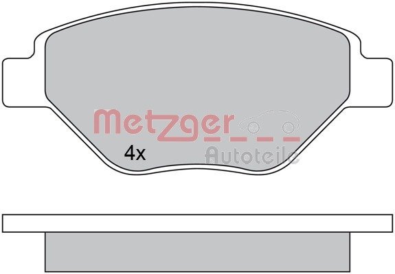 Bremsbelagsatz, Scheibenbremse Vorderachse Metzger 1170652 von Metzger