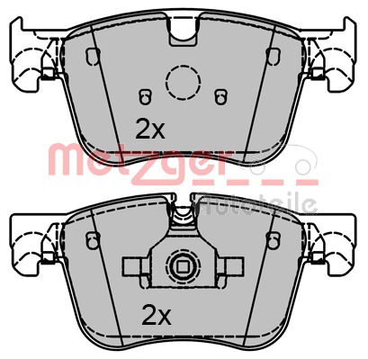 Bremsbelagsatz, Scheibenbremse Vorderachse Metzger 1170796 von Metzger