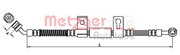 Bremsschlauch Vorderachse links Metzger 4110827 von Metzger