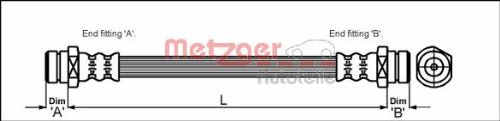 METZGER Bremsschlauch, 4113305 von Metzger