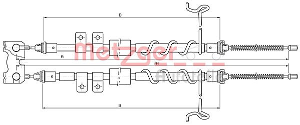 Seilzug, Feststellbremse hinten Metzger 10.5334 von Metzger