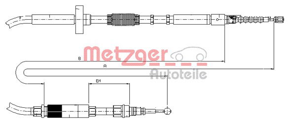 Seilzug, Feststellbremse hinten Metzger 10.7531 von Metzger