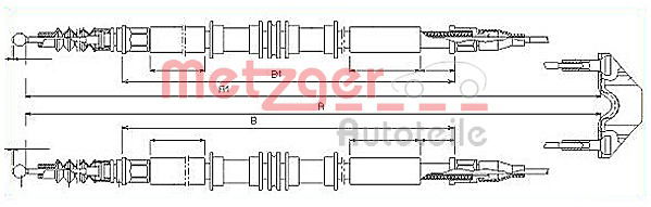 Seilzug, Feststellbremse hinten Metzger 11.5858 von Metzger