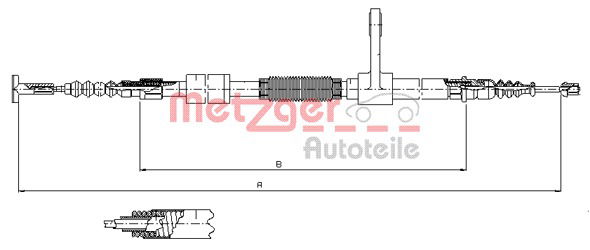 Seilzug, Feststellbremse hinten links Metzger 251.34 von Metzger