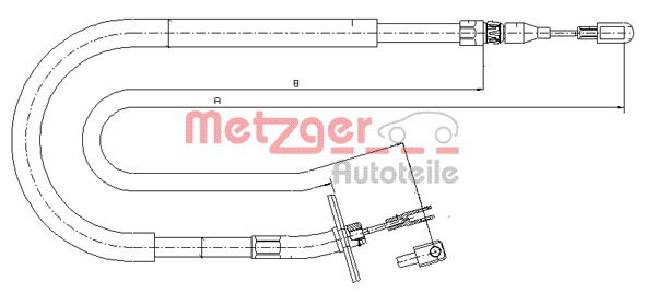 Seilzug, Feststellbremse hinten rechts Metzger 10.9876 von Metzger