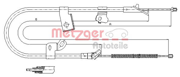 Seilzug, Feststellbremse hinten rechts Metzger 17.1079 von Metzger