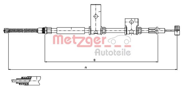 Seilzug, Feststellbremse hinten rechts Metzger 17.5014 von Metzger
